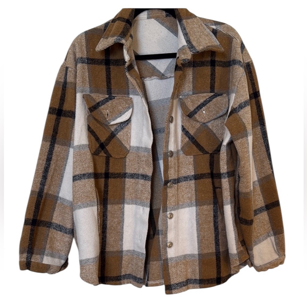 Plaid Button-Up Jacket - Picture 1 of 3